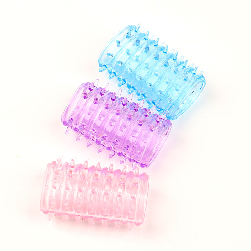 Caterpillar Textured Condom-Style Penis Sleeve with Lock Ring, TPE, Delay Aid - Image 5