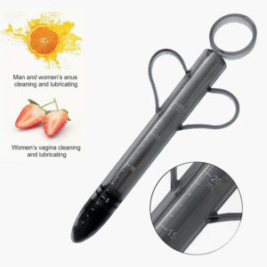 Lube Applicator Syringe, ABS Body with Silicone Tip, Black Adult Toy Accessory