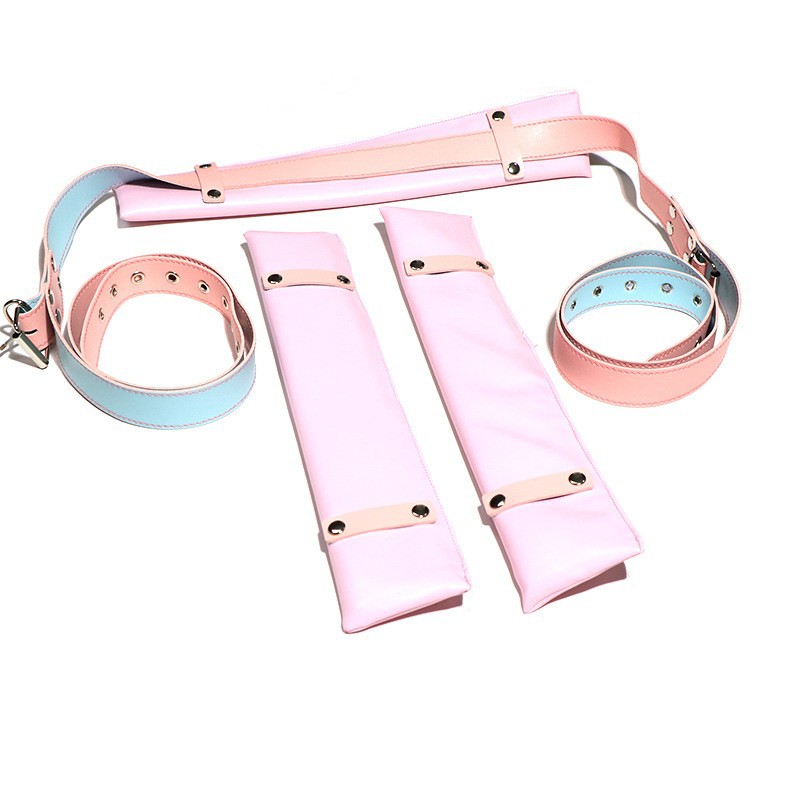 Jiuai SM Bondage Restraint Set with Hand and Foot Cuffs in Red - Image 3