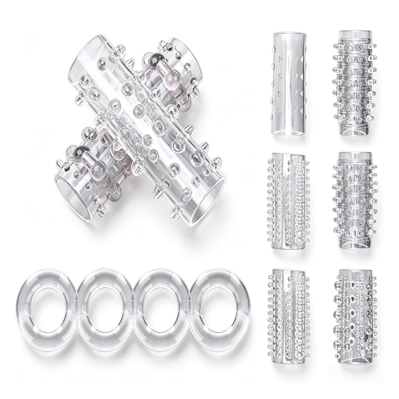 Men's Soft Silicone Penis Ring Set, 6-Piece Locking Rings, Stretchy Fit - Image 4