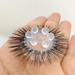 Double-Layer Silicone Textured Cock Ring with Fuzzy Eyelash Detail, 2.0 cm Inner Diameter