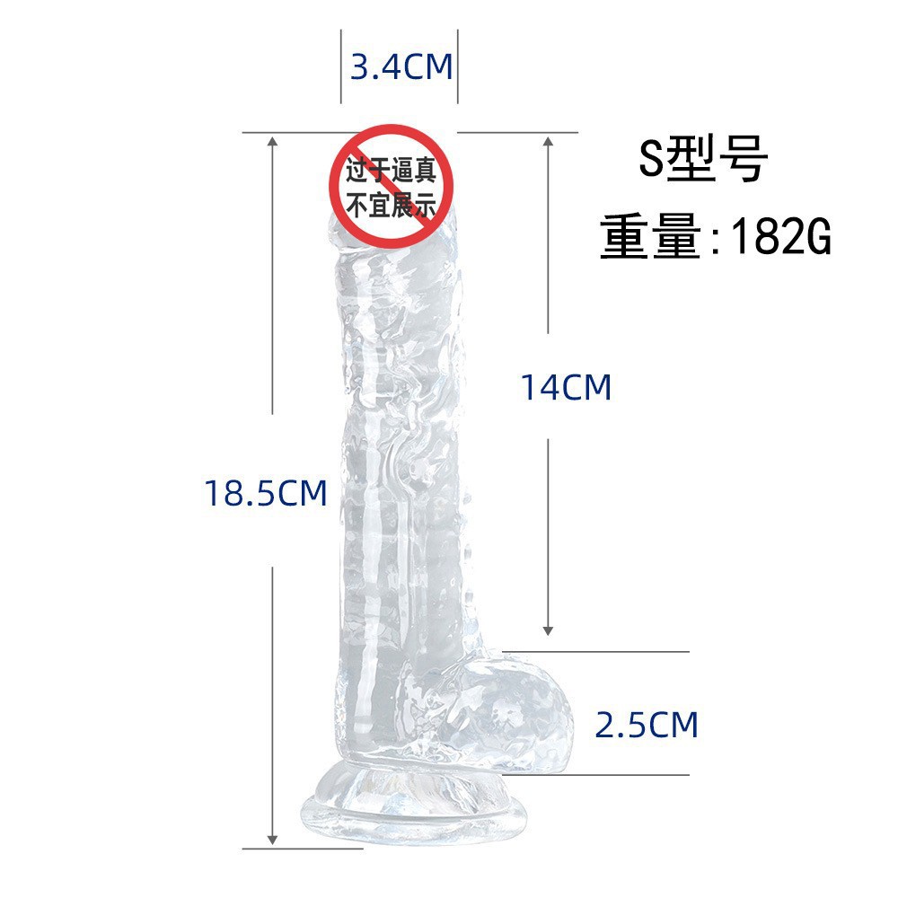 Transparent Crystal-Effect Dildo with Egg Texture, TPE, 14 cm - Image 5