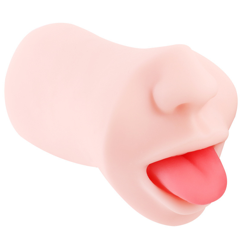 Jiuai Manual Male Masturbator Cup with Mouth and Tongue TPE Stroker - Image 5
