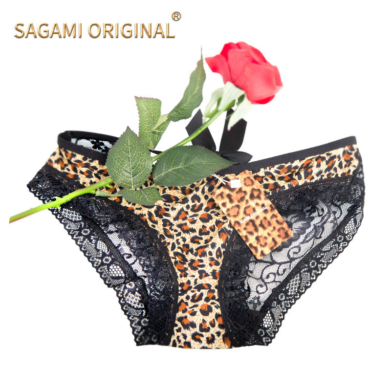 Women's Leopard Print Lace Briefs Low-Rise Ice Silk Seamless Panties - Image 5
