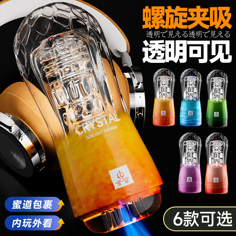 Jiuai Crystal Aircraft Cup Male Masturbator Manual ABS+TPE Concealed Design - Image 3