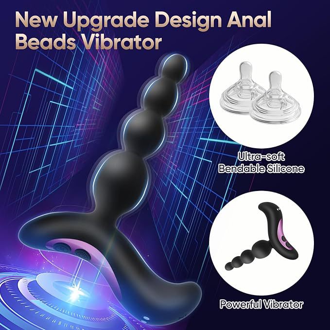 Rechargeable Vibrating Anal Plug with 10 Frequencies, Silicone, Black - Image 3