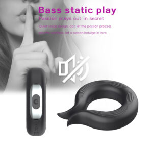 Rechargeable Vibrating Prostate Massager with Locking Ring, Silicone, Black