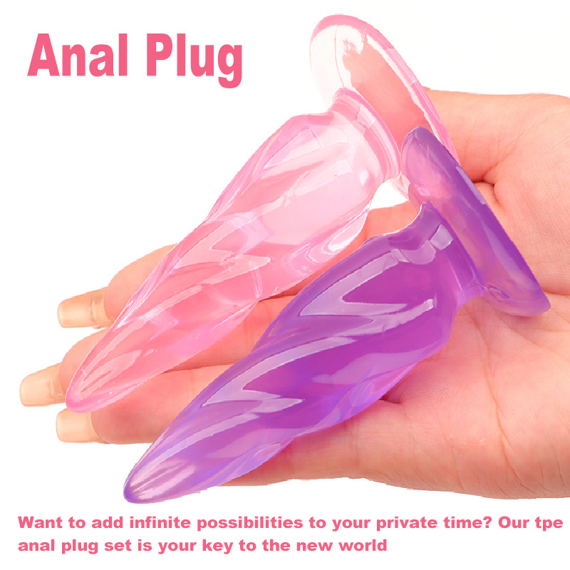 Crystal Anal Plug Bead Strip, Purple TPR Training Toy for Adults - Image 2
