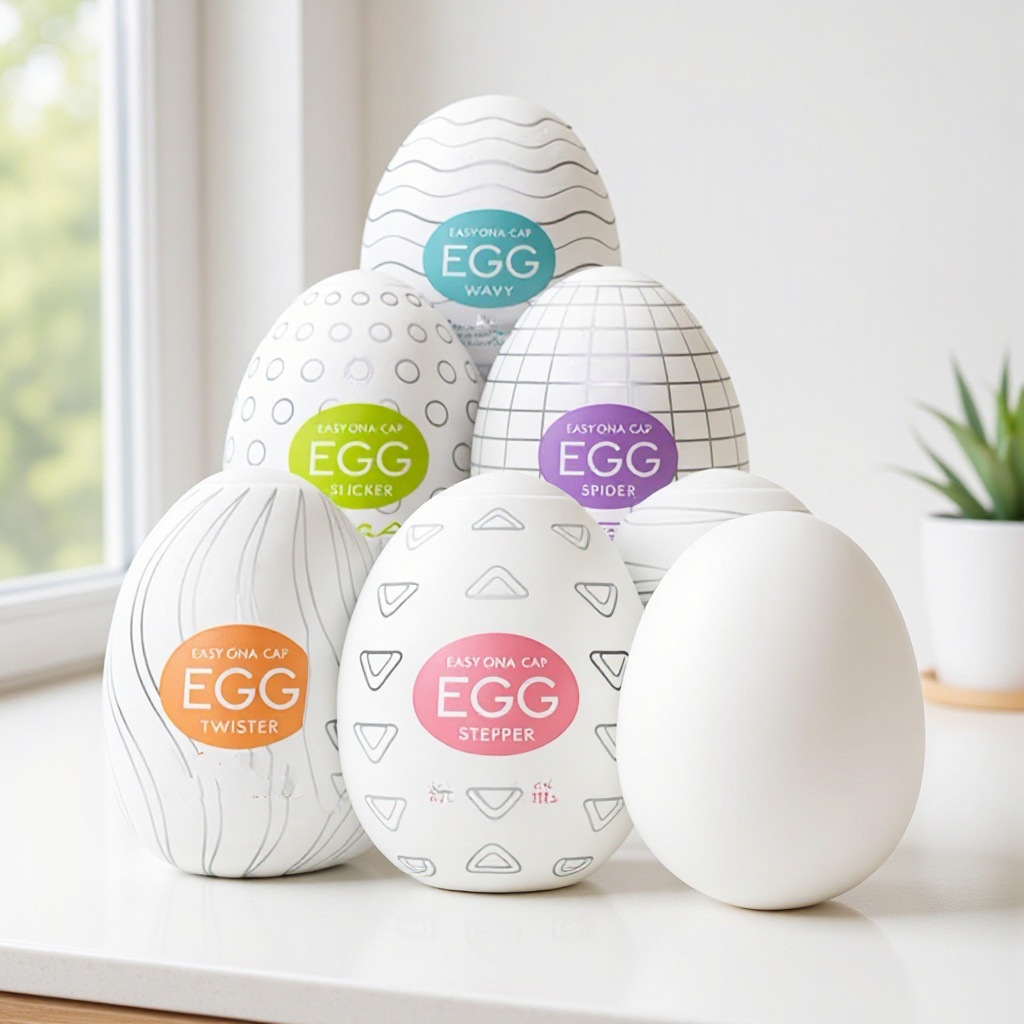 EGG Mini Airplane Cup Manual Masturbator, Portable TPE Egg, 6-Pack Set - Image 4