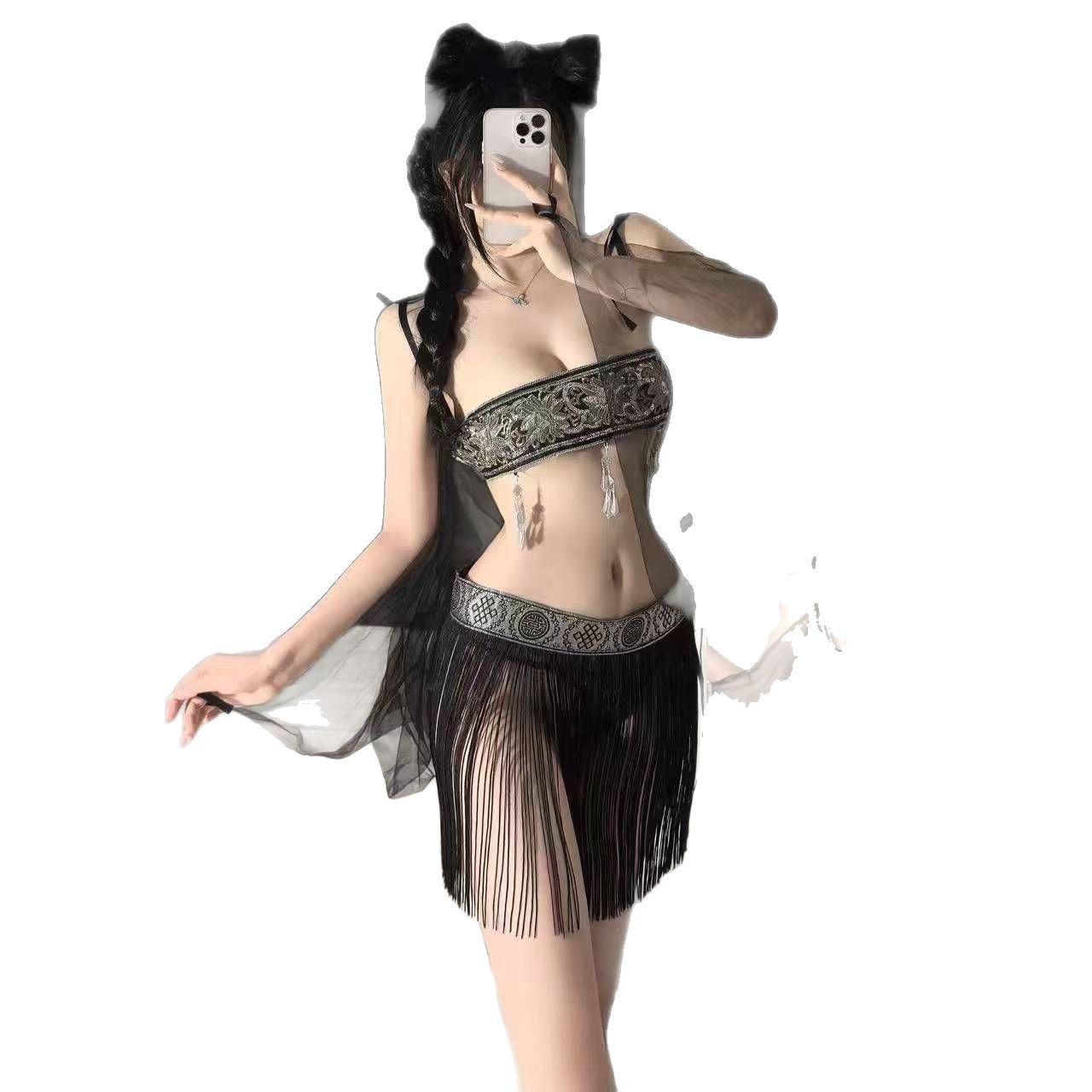Nurse Maid Roleplay Costume Dress with Cape, Polyester Sling Uniform - Image 5