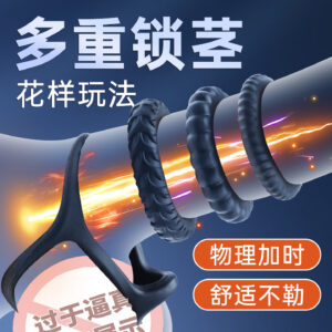 Magic Lock Silicone Penis Ring Set with Desensitizing Granules for Delayed Ejaculation