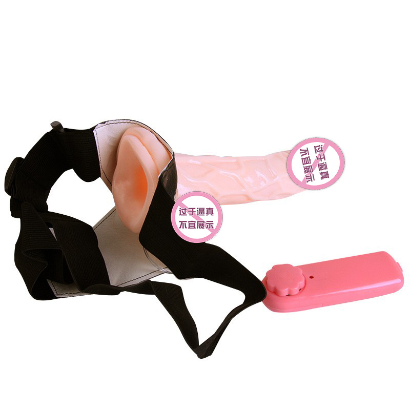 Wearable Dildo Panties with Electric Vibration, TPE Hollow Design, Flesh Tone - Image 3