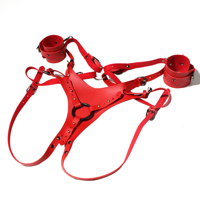 Jiuai SM Wearable Restraint Pants Set with Leather and Metal Cuffs - Image 5
