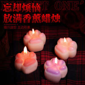Low-Temperature Soy Wax Massage Candle, Pink Cat Paw Design, 5 cm