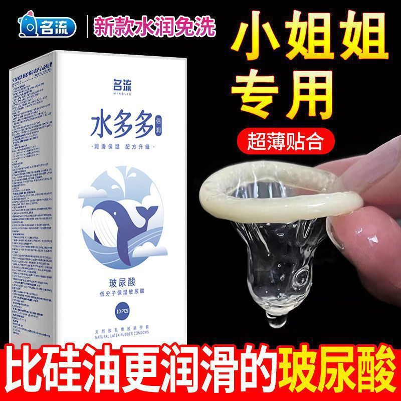Celebrity Water-Dense Complex Hyaluronic Acid Ultra-Thin Condoms, 10-Pack, Medium, Natural Latex - Image 2