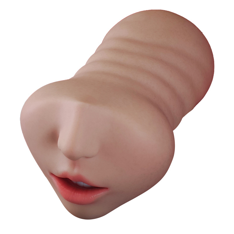 Manual Oral Replica Masturbation Cup with Liquid Silicone Mouthpiece for Men - Image 5
