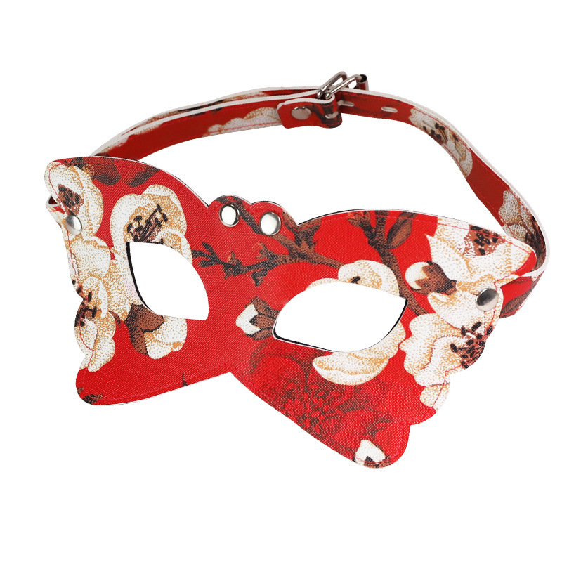 Jiuai Colorful Butterfly Leather Eye Mask SM Role-Play Cosplay Blindfold - Image 4