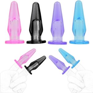 Vibrating Anal Plug with Finger Sleeve Design, TPE, Blue, Adult Unisex