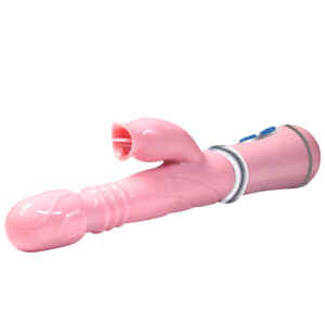 Telescopic Tongue-Licking Vibrator with Heating, 12 Vibration Modes, USB Rechargeable