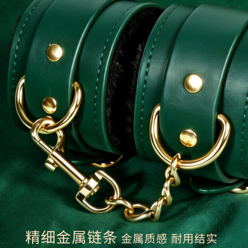 Jiuai SM Couple Bonding Set, 12-Piece PU Restraint Kit with Metal Hardware, Green - Image 2