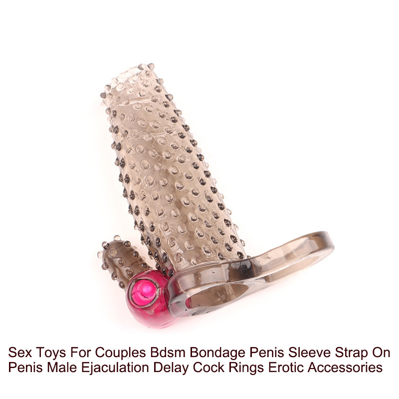 Vibrating Wolf Tooth Condom Sleeve, Spiked Textured TPE Ring, Transparent Non-Vibrating Variant - Image 2