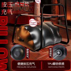 Inflatable Love Chair Cushion in Black TPU for Adult Couples