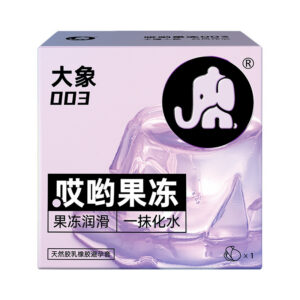 Elephant Aiyoyo Jelly Condoms, Ultra-Thin Latex, Medium, 1-Pack