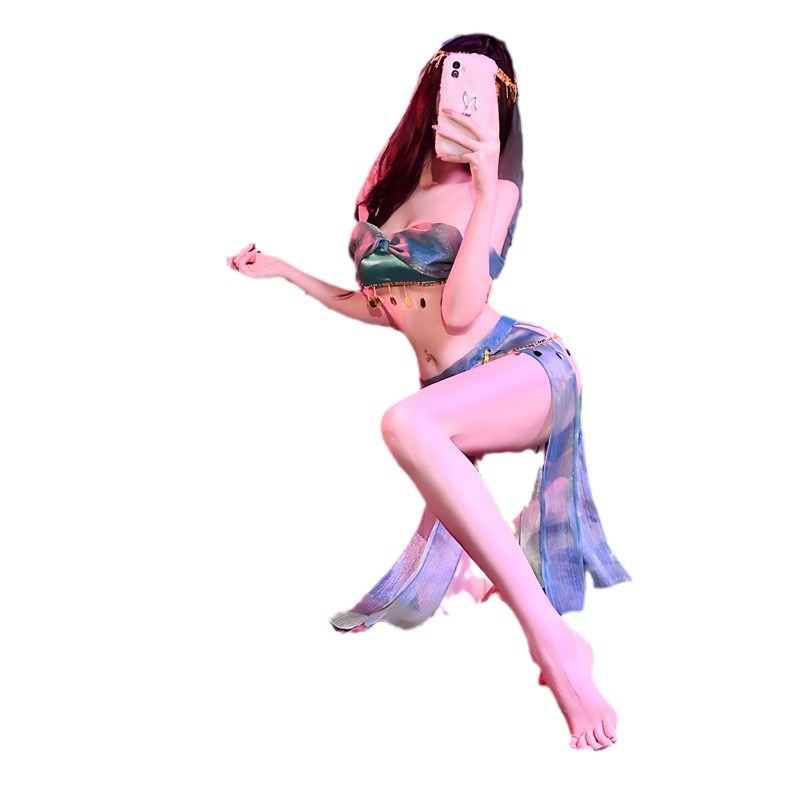 Women's Tube Top Pajama Set with Veil, Skirt and Panties - Image 5