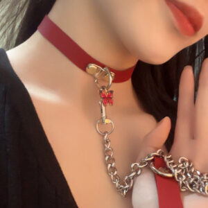 Silicone SM Collar with Bell and Clavicle Chain for Adult Couples