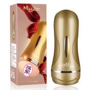 Mystery Love Dual-Channel Manual Masturbator Cup, ABS+TPE, Champagne, Adult Male