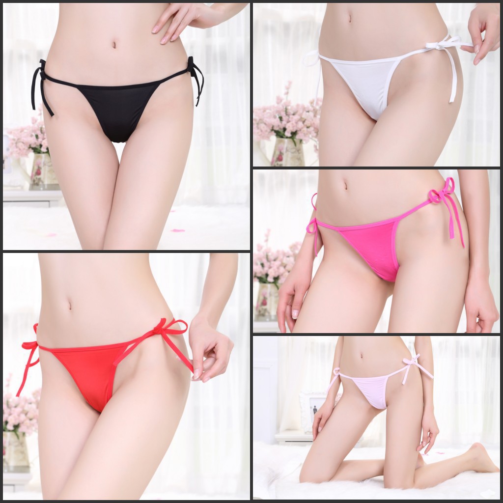 Women's Pink Milk-Silk Thong, Simple Style Seductive Lingerie, One Size - Image 4