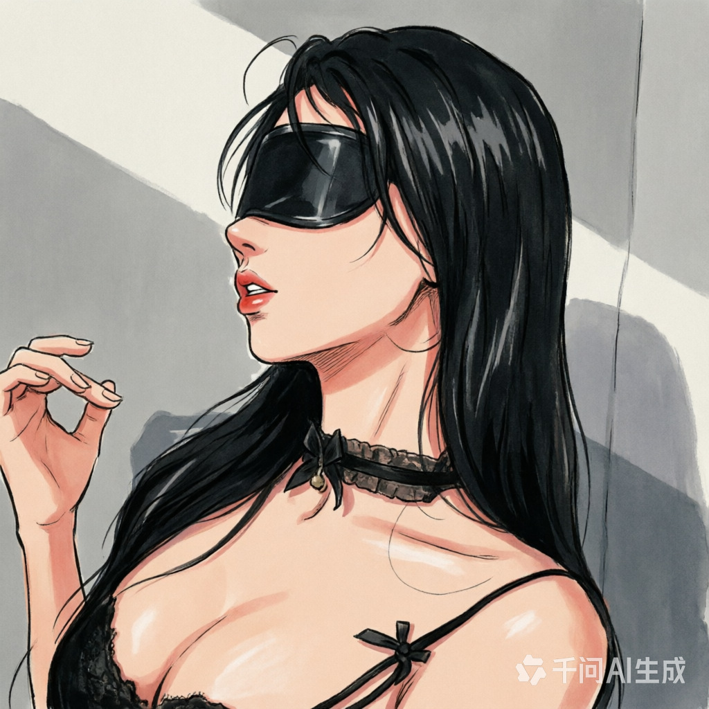 Blackout Eye Mask with Matching Collar, Elastic Strap, Black Sleep and Play Blindfold - Image 2