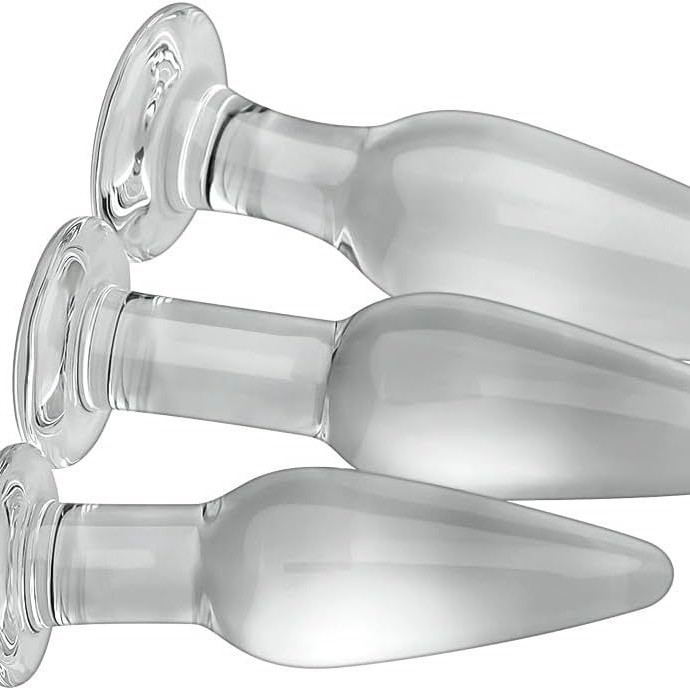Clear Glass Anal Beads Plug, Nine-Bead Graduated Massage Stick for Adults - Image 4