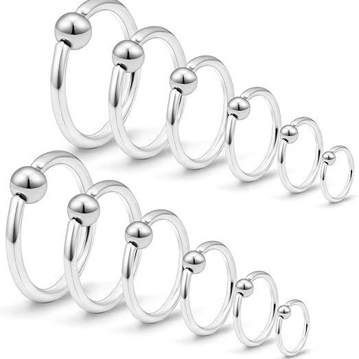 Stainless Steel Bead Cock Ring Set, 6 Sizes 2.5-4.0 cm, Manual Foreskin Restraint Rings - Image 3