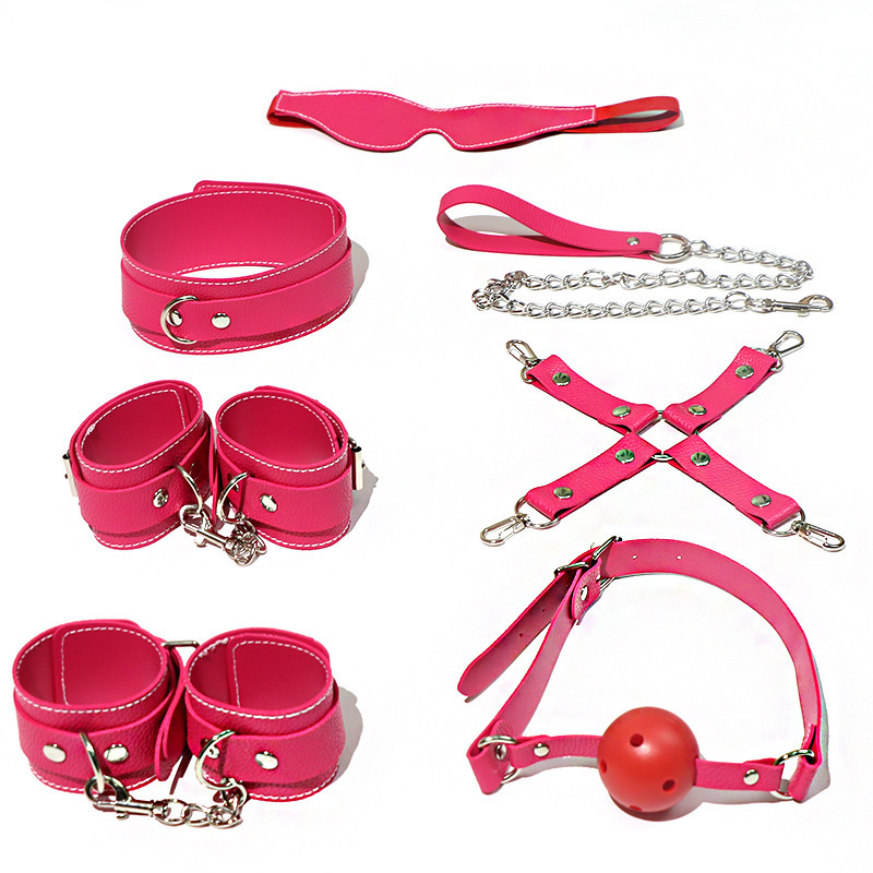 7-Piece Leather Bondage Restraint Set for Couples - Image 3