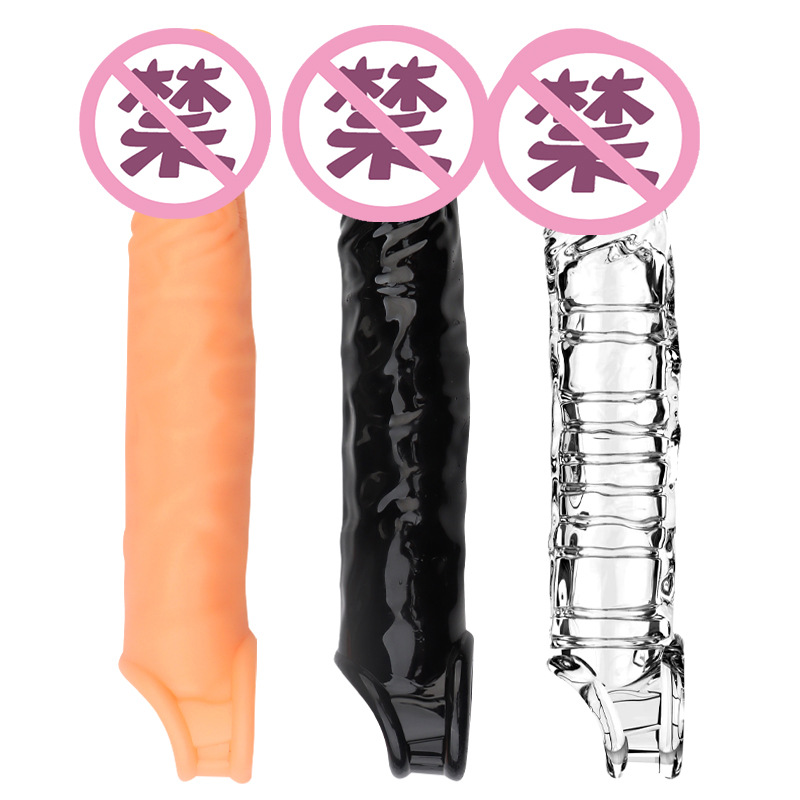 TPE Wolf-Tooth Penis Sleeve, Textured Delay Cover, Manual Adult Toy - Image 4
