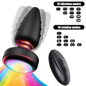App-Controlled Remote Anal Plug with 10 Vibration Modes and 360° Rotating Swing Motion
