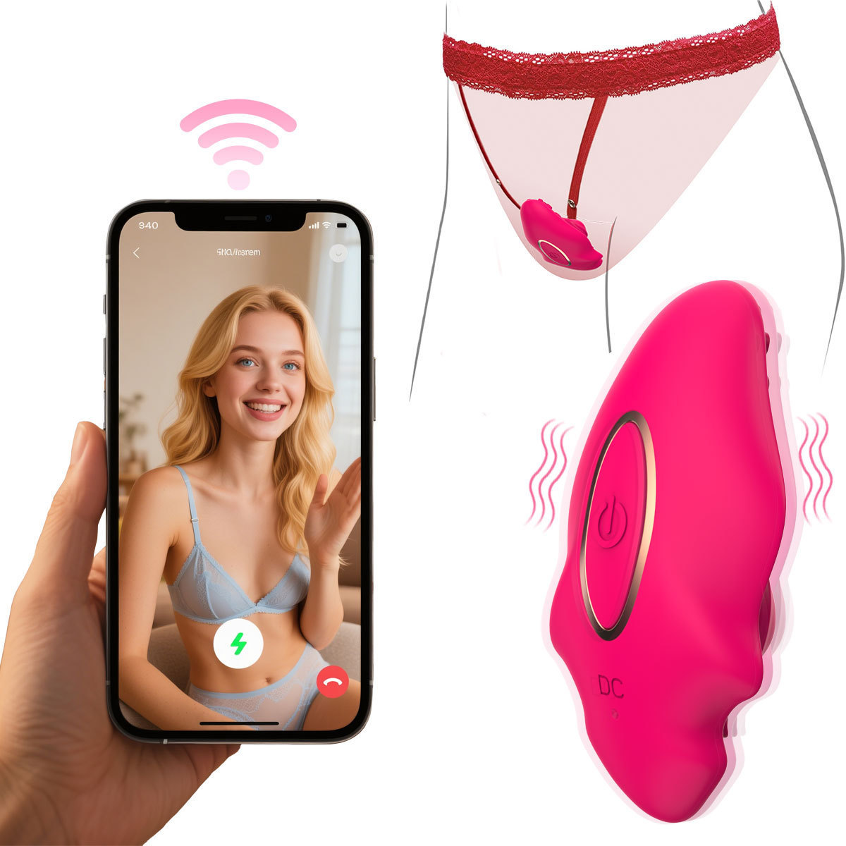 App-Controlled Wearable Clitoral Vibrator with Remote and Suction Cup, Purple - Image 2
