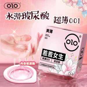 Olo Shy Girl Ultra-Thin Hyaluronic Acid Condoms, Vanilla Scented, 3-Pack, Medium