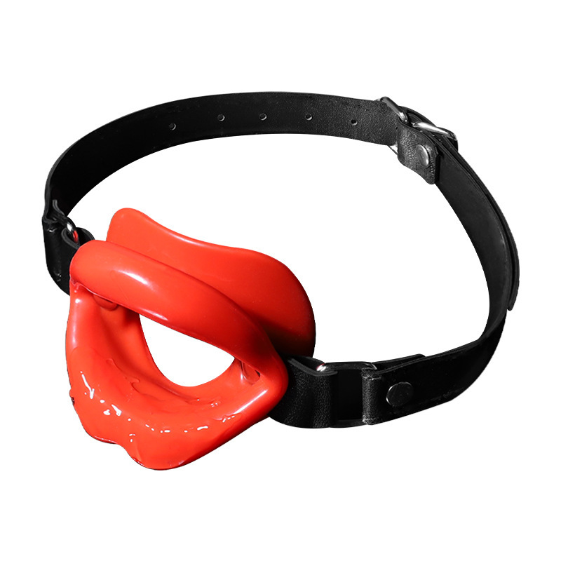 Jiuai SM Mouth Ball Gag with Three-Hole Design, Leather and Metal Bondage Accessory for Couples - Image 3