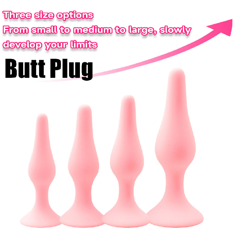 Suction Cup Anal Plug, Silicone Anal Beads Training Strip, Black - Image 2