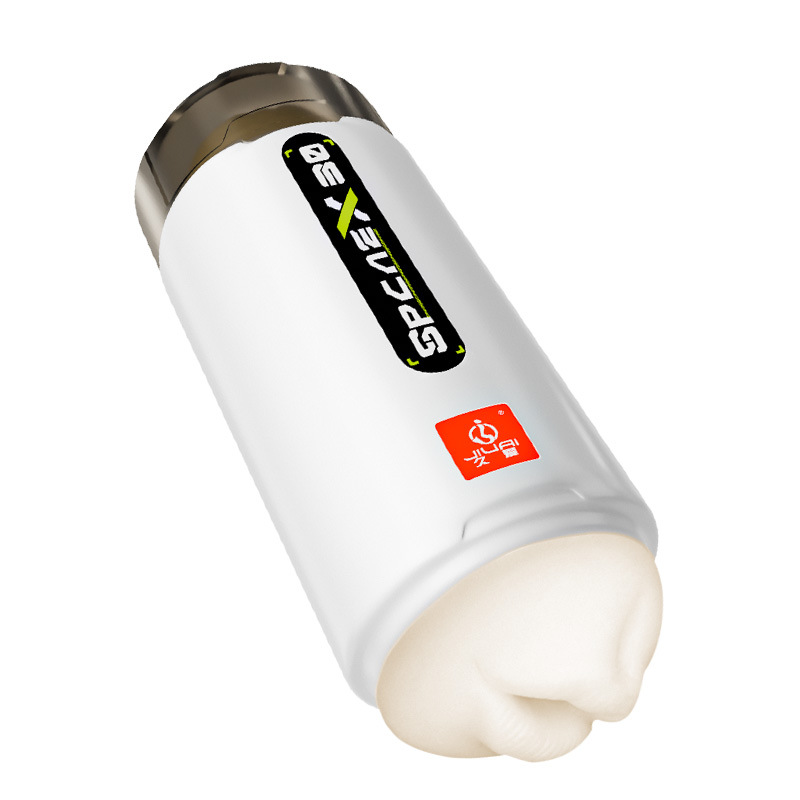 Jiuai Double-Headed Manual Masturbator Cup, Non-Automatic Retractable Design, TPE Sleeve, Button Control - Image 5