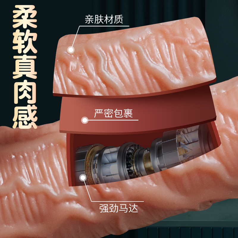 Qianlong Telescopic Heated Dildo with Wireless Remote Control, TPE, Flesh Tone - Image 4