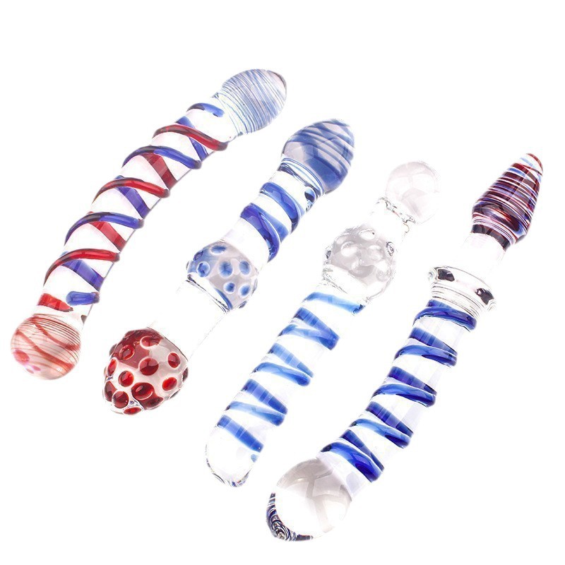 Crystal Glass Anal Plug, D-Style Colored Glass Wand for Temperature Play - Image 5