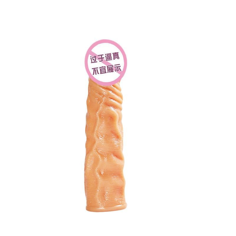 Hollow Penis Sleeve for Men, Textured Wolf Tooth Design, Transparent Crystal TPE - Image 5