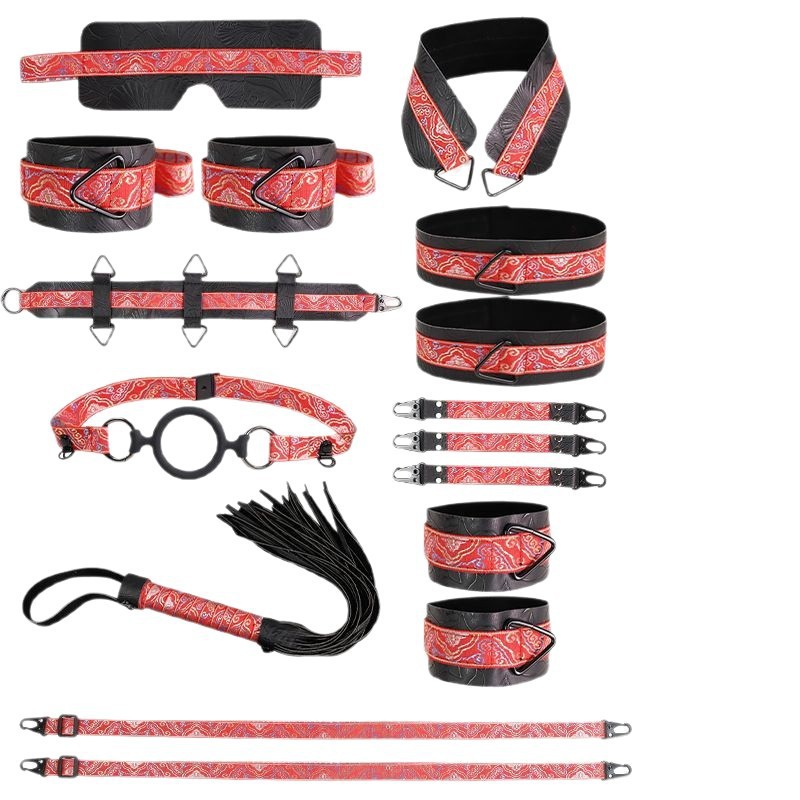 10-Piece Bondage Restraint Kit with Handcuffs, Nipple Clamps and Silicone Mouth Ring - Image 5
