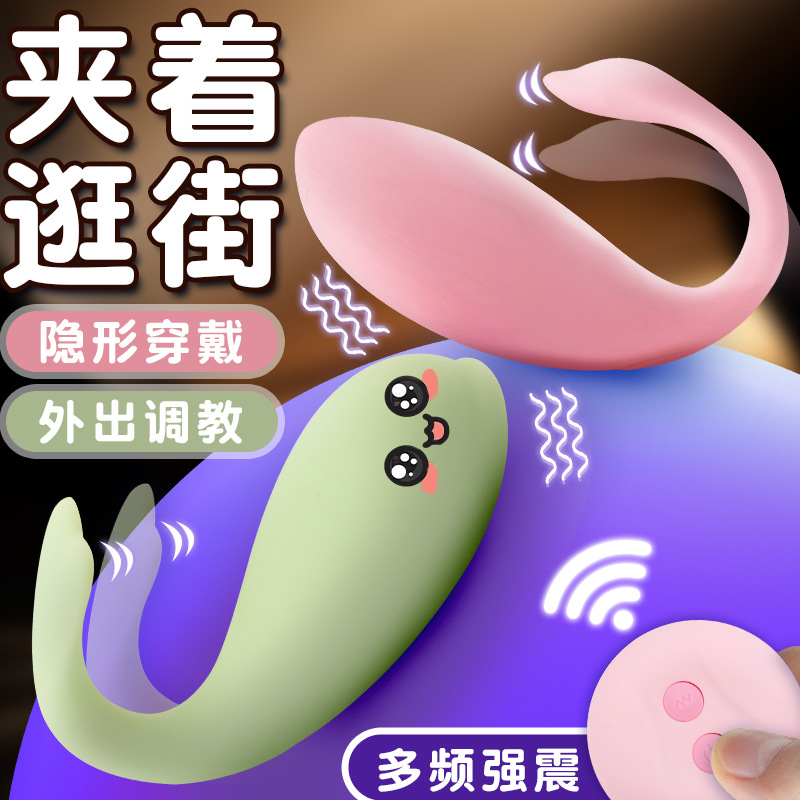 Remote Control Wearable Vibrator, Dolphin Design Silicone Couples Toy - Image 3