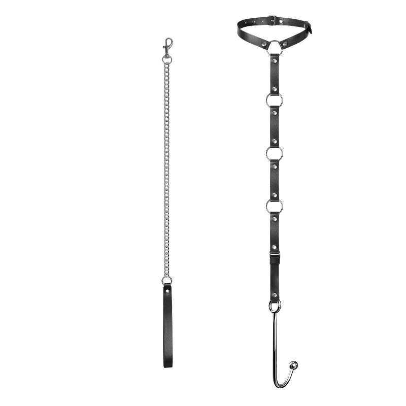 Jiuai Traction Anal Hook with Handcuffs, 304 Stainless Steel and Leather Bondage Restraint Device for Adults - Image 5