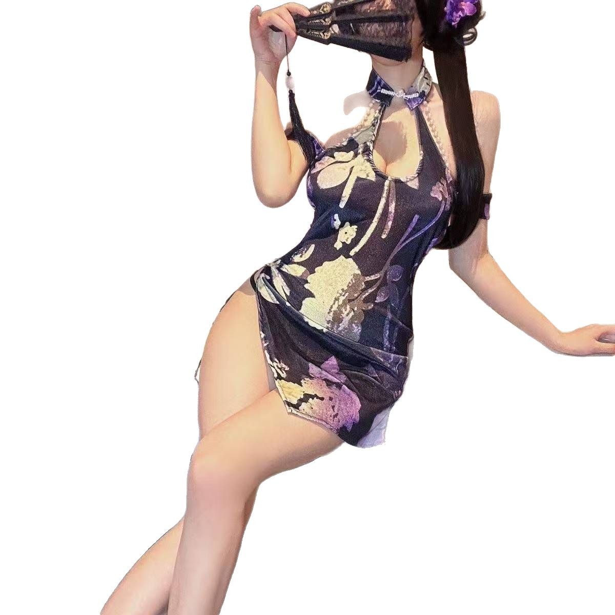 Retro Jacquard Velvet Cheongsam Dress, Chinese National Style, Spring Hip Dress - Image 5
