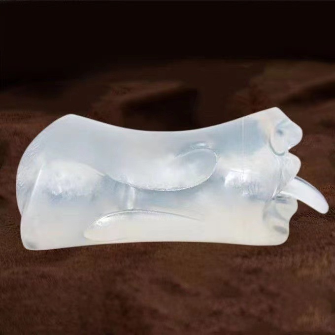 Transparent Crystal Tongue-Lick Manual Masturbator Cup, TPE Sleeve, Long-Tongue Texture, 480g - Image 4